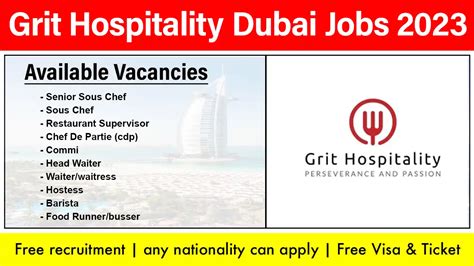Grit Hospitality Dubai Jobs 2023 Join Our Dubai Team Urgent