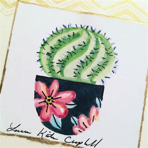 Mini Watercolor Cactus By Laura Kirste Campbell Watercolor Cactus