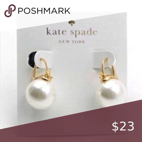 Kate Spade Pearl Drop Signed Earrings In Gold Pearl Drop Gold