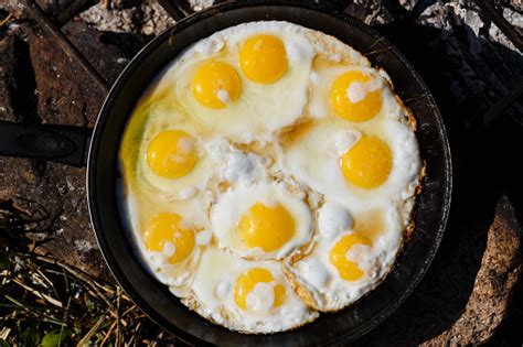 Some great tips for long storage. A Lot Of Fried Eggs On A Barbecue Background Close Up View Of The Fried Egg On A Frying Pan Top ...