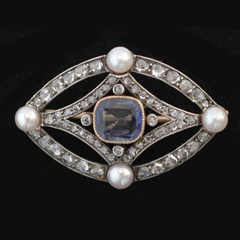 Diamond Sapphire Brooch