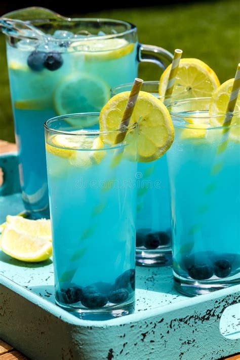 Refreshing Blueberry Lemonade Summer Drinks Stock Image Image Of