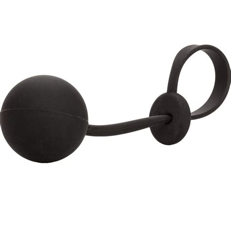 Calexotics Weighted Lasso Penis Ring With Punishing 4 Oz Ball Black