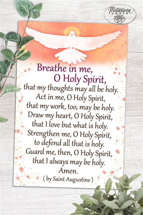 Come Holy Spirit Prayer Printable