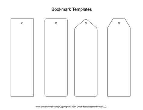 Blank Bookmark Templates Tims Printables