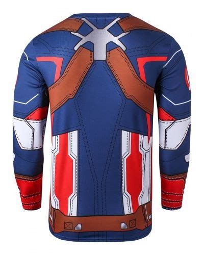 captain america costume t shirt for men avengers age of ultron long sleeve shirts