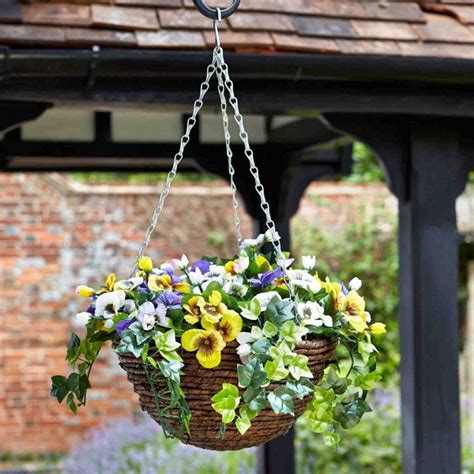 Smart Garden Easy Hanging Basket Artificial Pansy Flower Ready To Hang