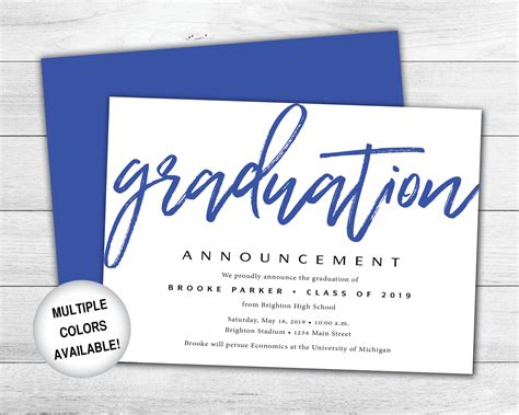 Blue Graduation Announcement Template Graduation Ubicaciondepersonas