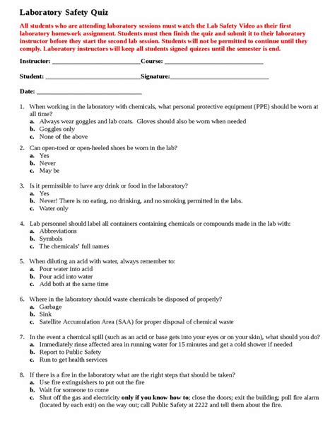 85 multiple choice questions (mcqs) with answers on psychiatry for psychiatry post graduate students 27. Laboratory Safety Quiz with multiple choice 2012.pdf — York College / CUNY