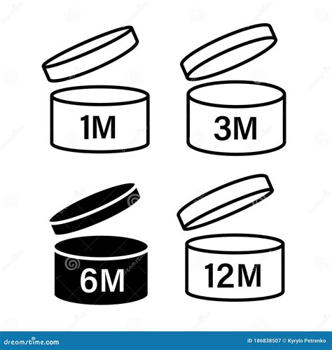 Pao Symbol Shelf Life Vector Icon Cosmetic Open Period Use Logo Stock