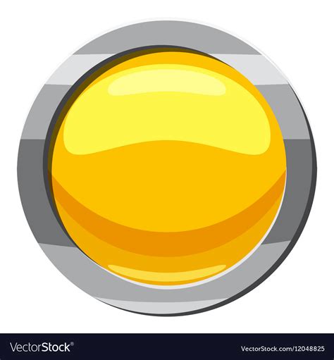 Yellow Button Icon Cartoon Style Royalty Free Vector Image