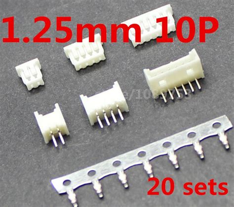 micro jst 1 25mm t 1 10pin straight connector plug female male x 20 sets in connectors from