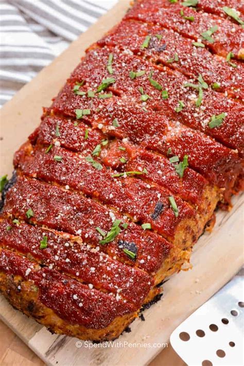 Full of colorful and nutritious veggies, and less than 130 calories per serving! Easy Turkey Meatloaf {Moist} - Spend with Pennies