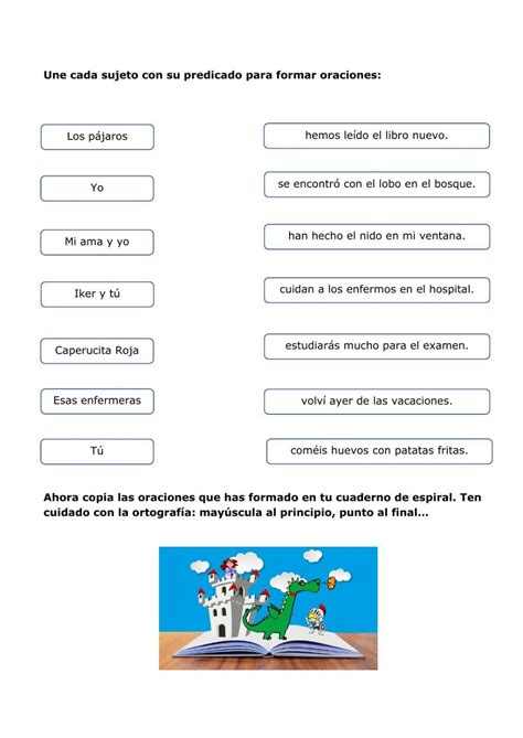 Sujeto Y Predicado Interactive Worksheet 7cc Sujeto Y Predicado