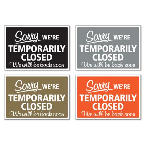 Sorry Were Temporarily Closed 3mm Rigid 140mm X 200mm Etsy Uk