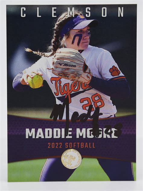Maddie Moore Signed Card Dear Old Clemson