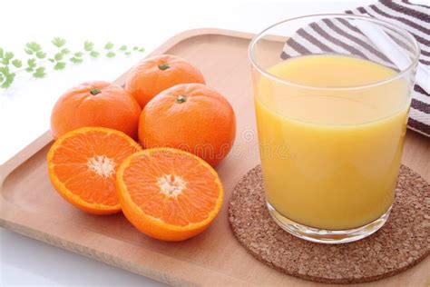 Fresh Mandarin Oranges Juice And Mandarin Orange Stock Photo Image Of