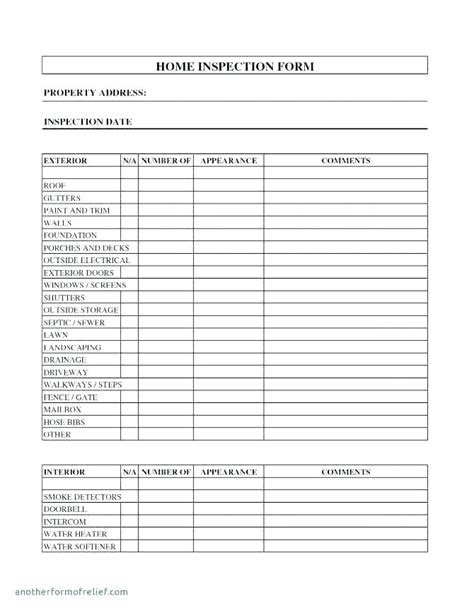 House Inspection Report Template