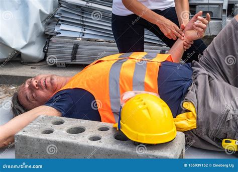 Builder Injured At Work Stock Photo Image Of Accident 155939152