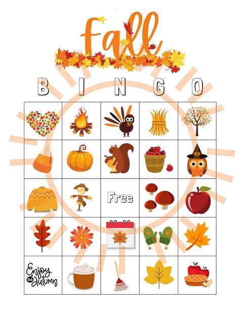Fall Bingo Autumn Bingo Bingo Etsy