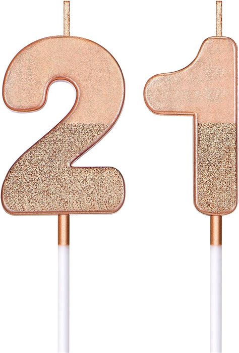 Bbto 21st Birthday Candles Glitter Cake Numeral Candles