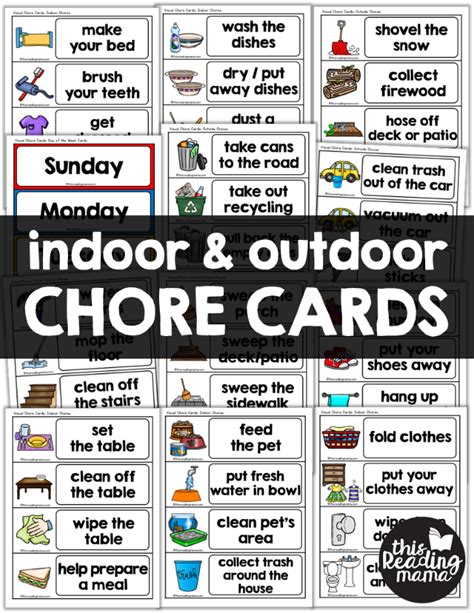 Indoor And Outdoor Visual Chore Cards For Kids Laptrinhx News
