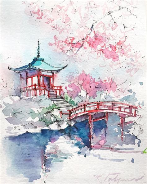 10 Japanese Watercolor Painting Corryhaniya