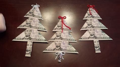 How To Fold Money For A Money Tree Origami Christmas Tree Christmas