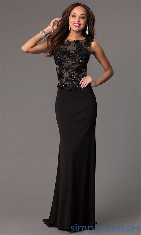 Sleeveless Floor Length Dress With Lace Detailing Long Formal Gowns