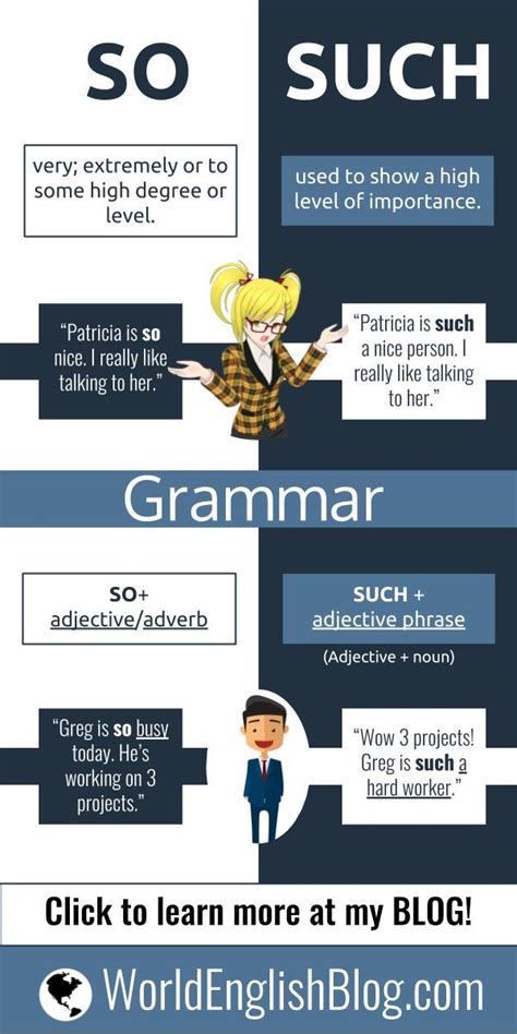 So And Such Grammar Infographic At World English Blog English Grammar