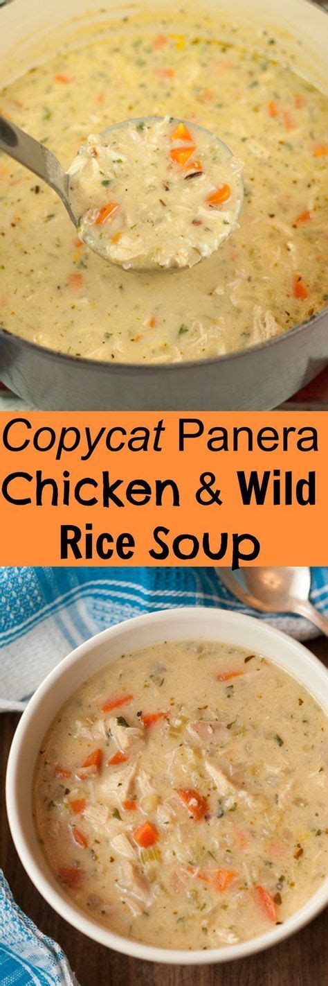 Bring to a boil, then stir in rice. Copycat Panera Chicken & Wild Rice Soup | Wishes and ...