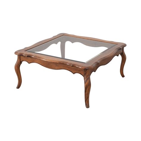 Not sure where to start with your empty space? 85% OFF - Ethan Allen Ethan Allen Country French Glass Top ...