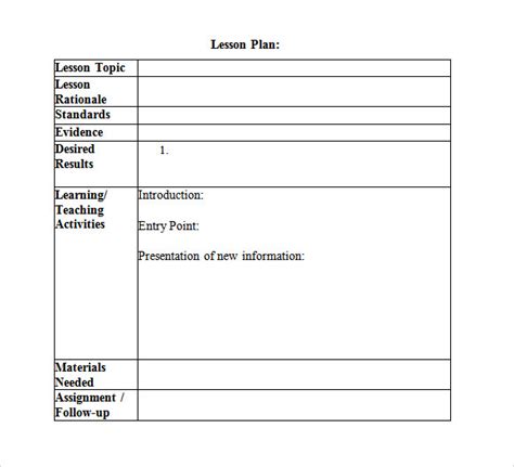 Free 8 Sample Lesson Plan Templates In Pdf Ms Word