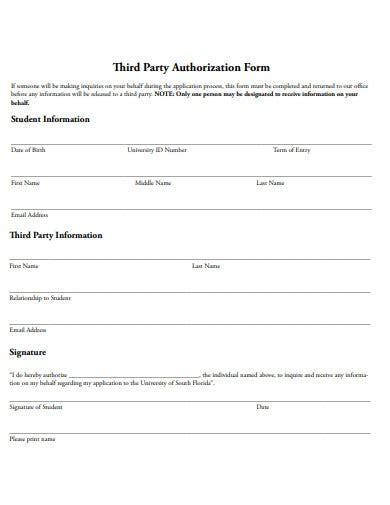 Third Party Authorization Form Template Fill Online P