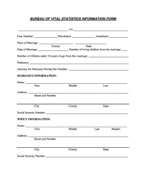 BUREAU OF VITAL STATISTICS INFORMATION FORM Fill And Sign Printable Template Online
