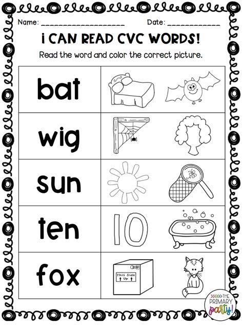 Free Printable Cvc Words For Kindergarten
