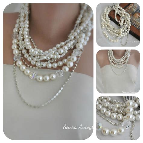 Bridal Jewelry Swarovski Crystal Chunky Necklace Layered Etsy