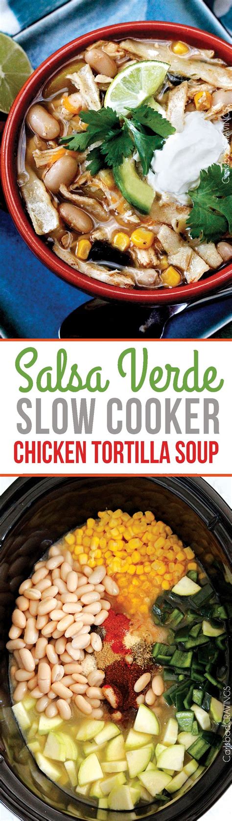 This link is to an external site that may or may not meet accessibility guidelines. Salsa Verde Chicken Tortilla Soup (Slow Cooker) - Carlsbad ...