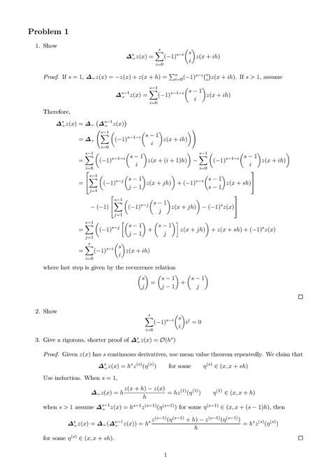 a1 assignment 1 problem 1 show ∆s z x ∑ s i −1 s−i s i z x ih proof if s 1