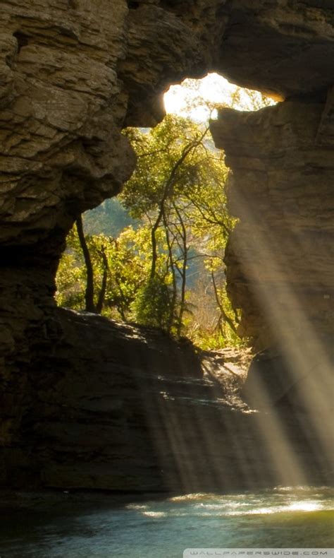 Limestone Cave And Waterfall The Foradada Catalonia