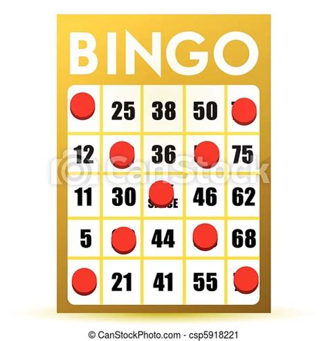 Winner yellow bingo card illustration isolated over a white background. | CanStock