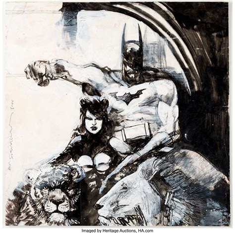 Bill Sienkiewicz Batman And Catwoman Illustration