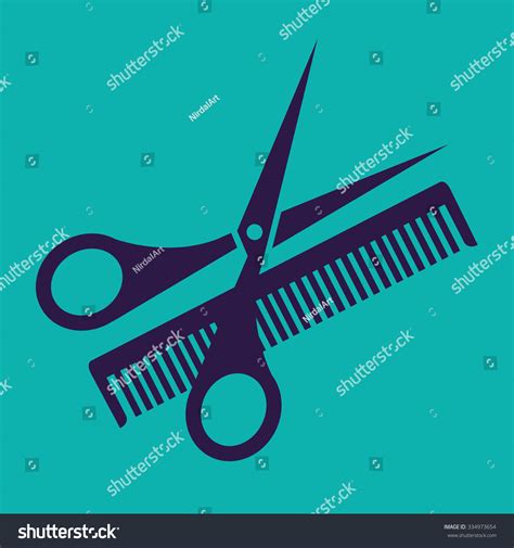 Hair Salon Scissors Comb Icon Stock Vector Royalty Free 334973654