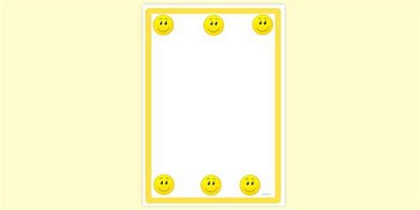 Free Smiley Face Page Border Page Borders Twinkl