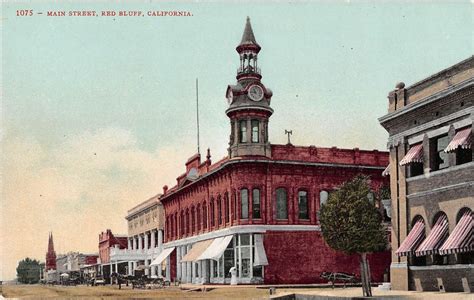 Red Bluff California Main Street Antique Postcard J6662 Mary L