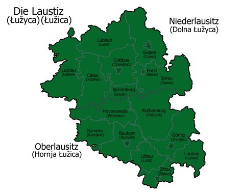 Province Of Lusatia With Upper And Lower Sorbian Names Added R