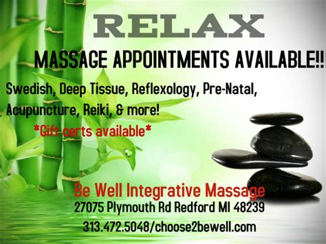 Book A Massage With Be Well Integrative Massage Redford Mi 48239