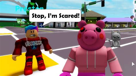 Trolling People As Piggy In Roblox Brookhaven Rp Youtube