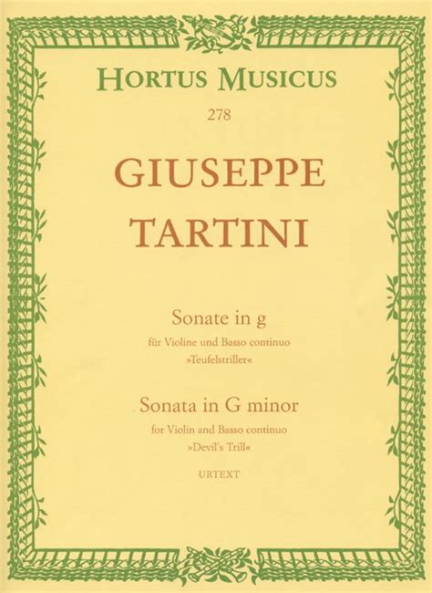 Tartini Giuseppe Sonata In G Minor Devils Trill For Violin And