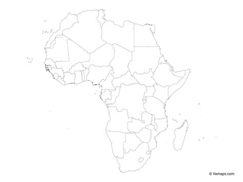 Outline Map Of Africa With Countries Free Vector Maps